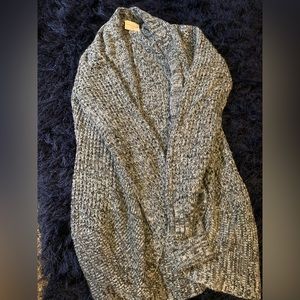 Super warm gray knitted multicolor cardigan